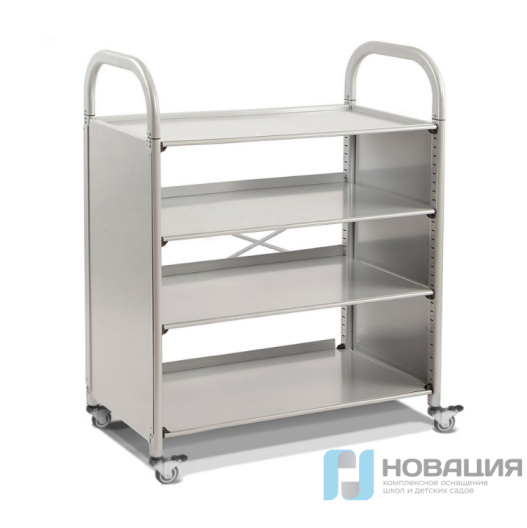 Мобильный стеллаж с прямыми полками